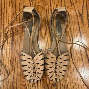 Steve Madden Beige Woven Flats